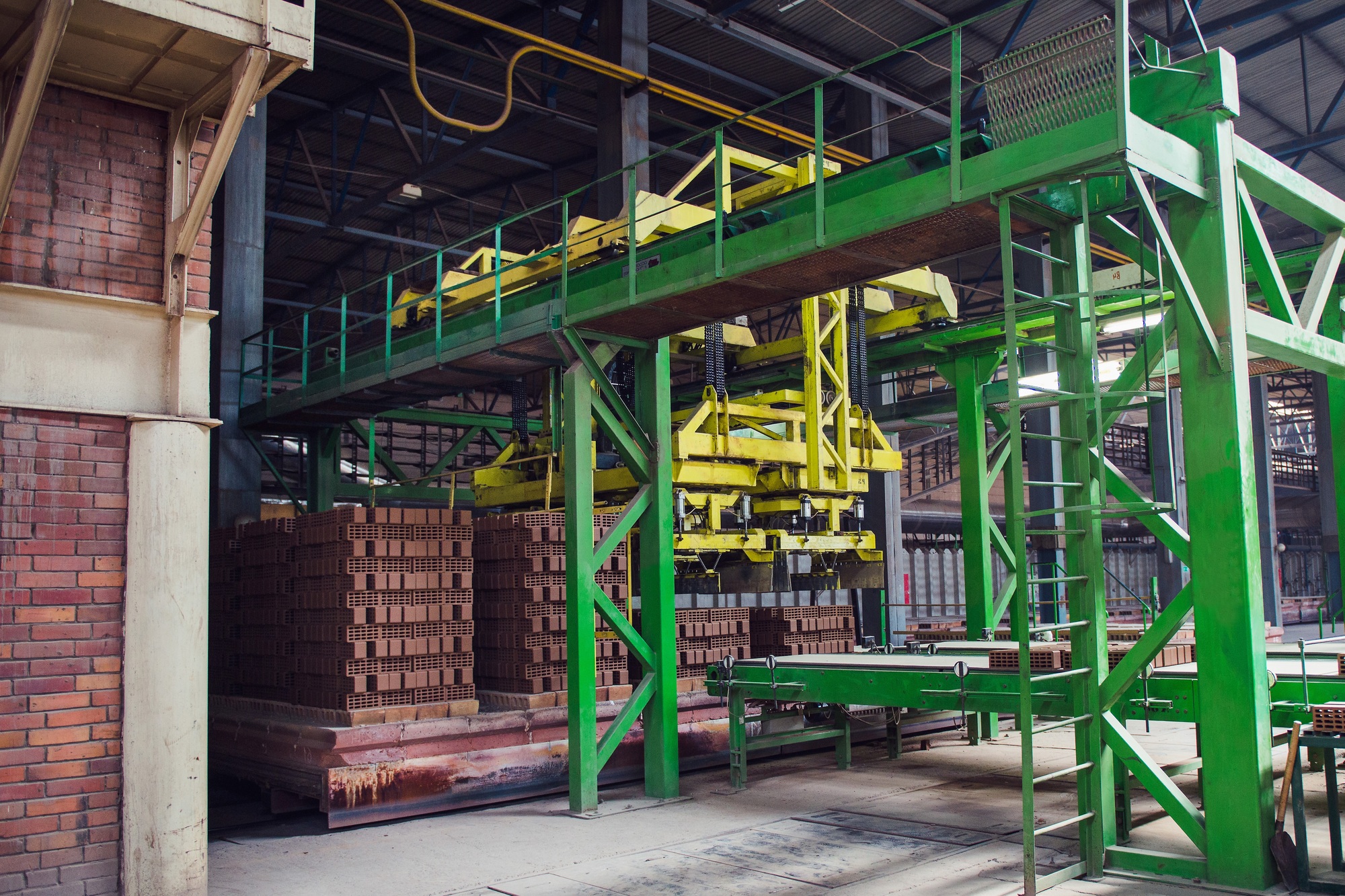 construction materials warehouse, bricks production factory